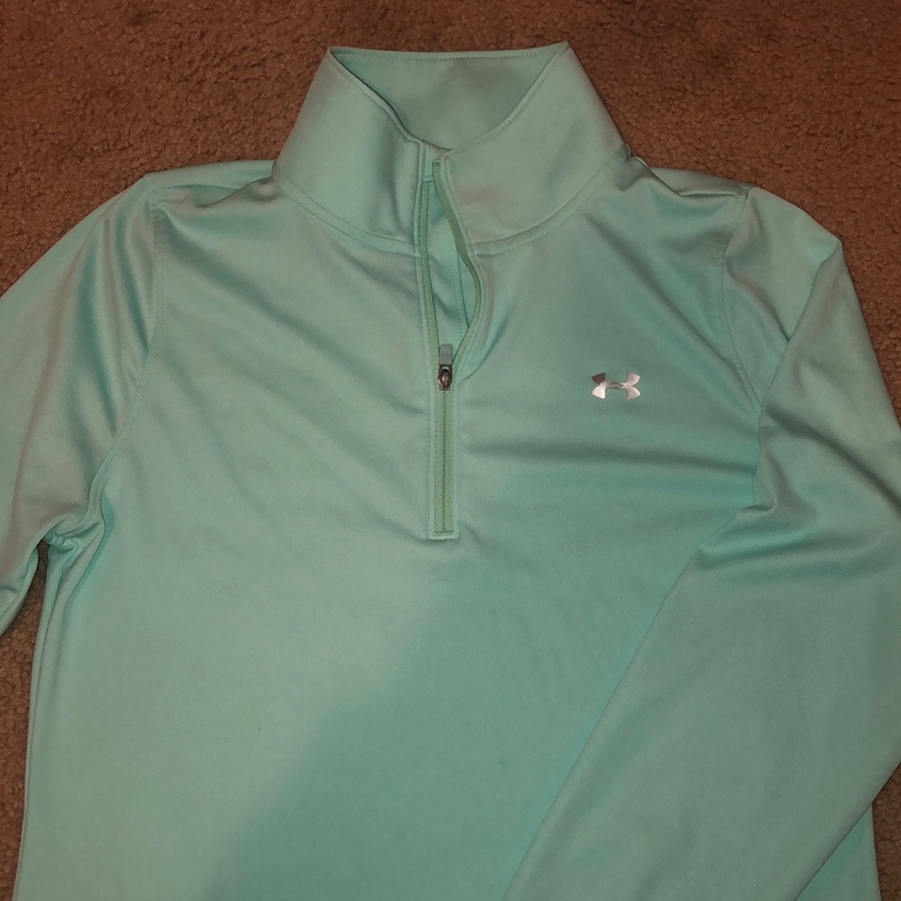 Sea foam green under armor 3/4 zip pull over